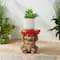 Glitzhome® 12.5" Bear Holding a Strawberry Decorative Garden Stool